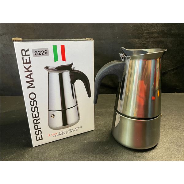 1 Stainless Steel 2-Cup Espresso Maker/Coffee Pot - New in Box