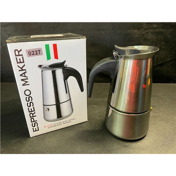 1 Stainless Steel 2-Cup Espresso Maker/Coffee Pot - New in Box