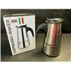Image 1 : 1 Stainless Steel 2-Cup Espresso Maker/Coffee Pot - New in Box