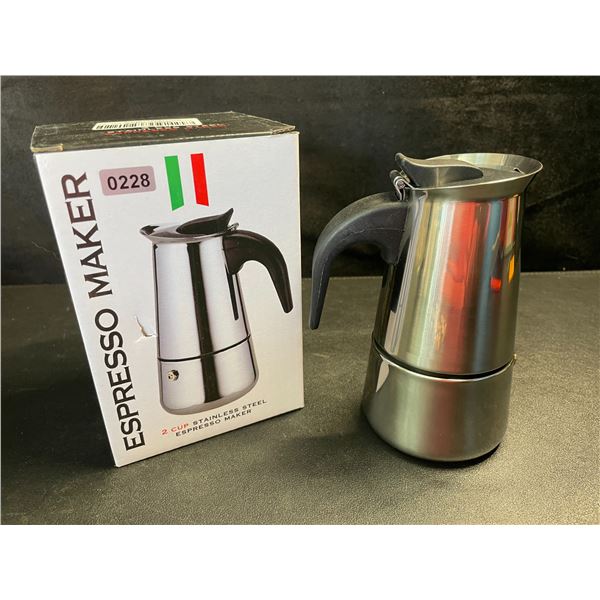 1 Stainless Steel 2-Cup Espresso Maker/Coffee Pot - New in Box