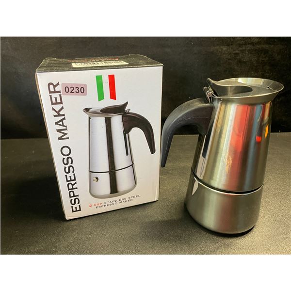 1 Stainless Steel 2-Cup Espresso Maker/Coffee Pot - New in Box