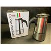 Image 1 : 1 Stainless Steel 2-Cup Espresso Maker/Coffee Pot - New in Box