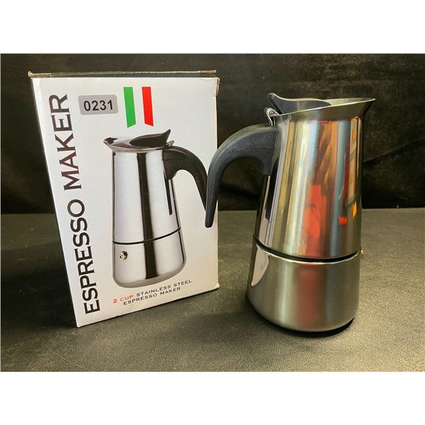 1 Stainless Steel 2-Cup Espresso Maker/Coffee Pot - New in Box