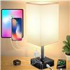 Image 1 : 1 Cozoo Bedside Table Lamp with USB-C/USB-A Charging Ports - New in Box