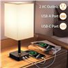 Image 2 : 1 Cozoo Bedside Table Lamp with USB-C/USB-A Charging Ports - New in Box