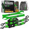 Image 1 : 1 Box of RhinoUSA Retractable Ratchet Straps - (2 Pack) 2" a 10FT Straps w/ Storage Bag - New