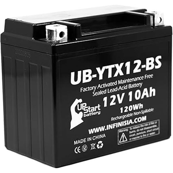 1 Upstart Factory Activated Sealed Lead-Acid 12V 10Ah Battery/Motorcycle Battery - New Sealed!
