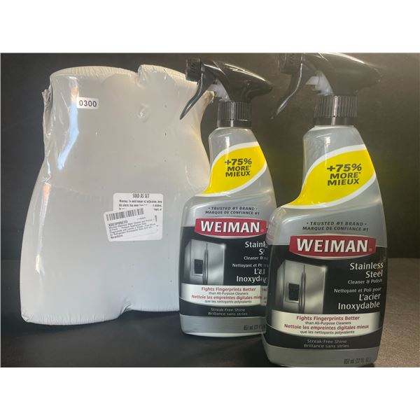 2 Double-Packs of Weiman Stainless Steel Cleaner & Polish - (4 x 651ml Spray Bottles Total) - New