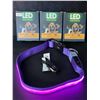 Image 2 : 3 Masbrill LED Light-Up Dog Collars/Safety Collars - Size Medium (See Size Chart) Purple - Brand New
