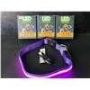 Image 2 : 3 Masbrill LED Light-Up Dog Collars/Safety Collars - Size Medium (See Size Chart) Purple - Brand New