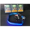 Image 2 : 3 Masbrill LED Light-Up Dog Collars/Safety Collars - Size Medium (See Size Chart); Blue - Brand New