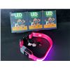 Image 2 : 3 Masbrill LED Light-Up Dog Collars/Safety Collars - Size Small (See Size Chart); Pink - Brand New