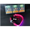 Image 2 : 3 Masbrill LED Light-Up Dog Collars/Safety Collars - Size Small (See Size Chart); Pink - Brand New