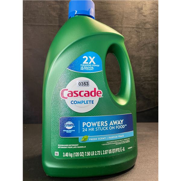 1 Large Jug of Cascade Complete Dishwasher Detergent - Fresh Scent w/ Dawn - 3.40kg - New
