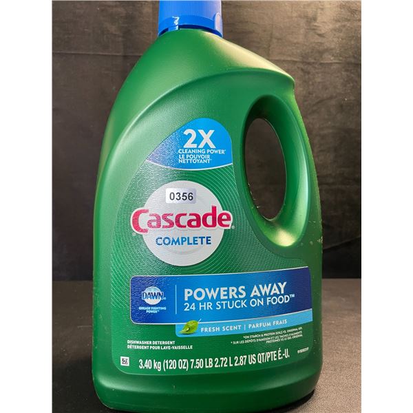 1 Large Jug of Cascade Complete Dishwasher Detergent - Fresh Scent w/ Dawn - 3.40kg - New