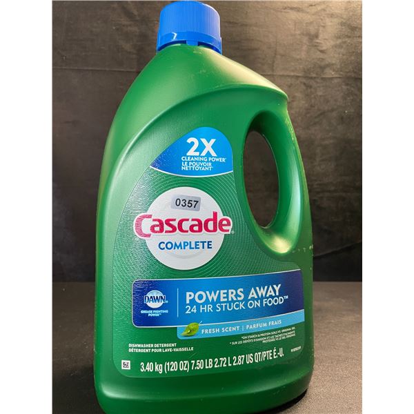 1 Large Jug of Cascade Complete Dishwasher Detergent - Fresh Scent w/ Dawn - 3.40kg - New
