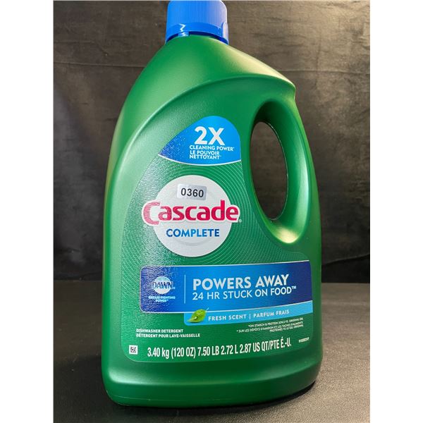 1 Large Jug of Cascade Complete Dishwasher Detergent - Fresh Scent w/ Dawn - 3.40kg - New