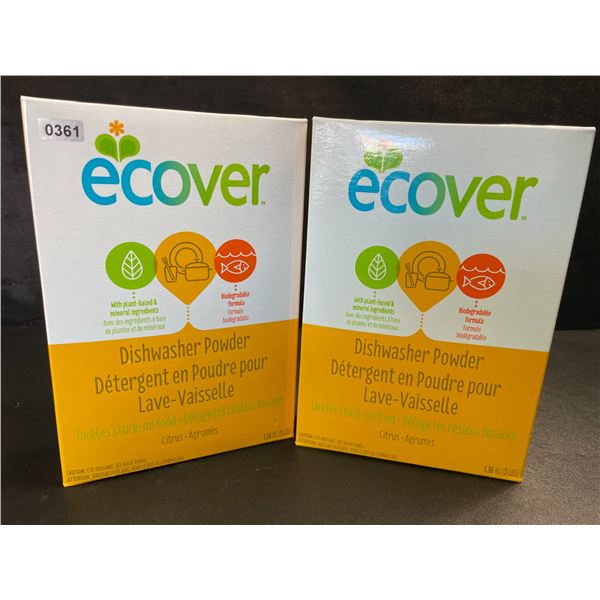 2 Boxes of Ecover Natural Plant-Based Dishwasher Powder - Citrus - 1.36kg - New Sealed