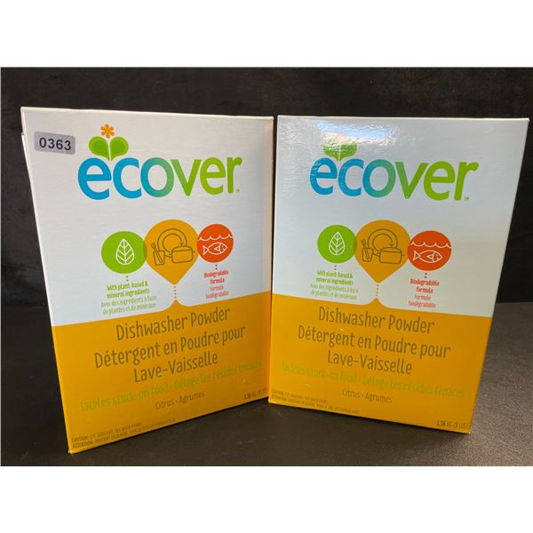 2 Boxes of Ecover Natural Plant-Based Dishwasher Powder - Citrus - 1.36kg - New Sealed