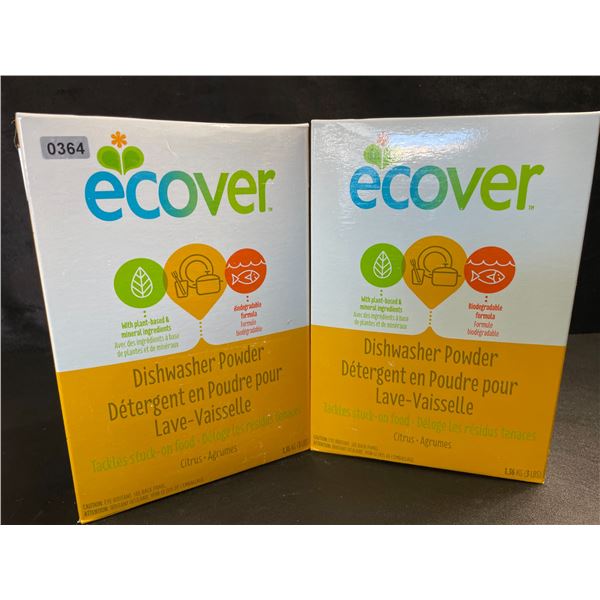 2 Boxes of Ecover Natural Plant-Based Dishwasher Powder - Citrus - 1.36kg - New Sealed