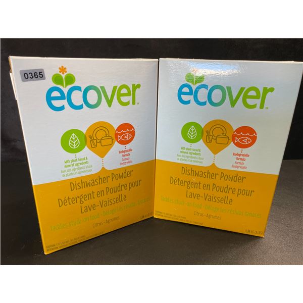 2 Boxes of Ecover Natural Plant-Based Dishwasher Powder - Citrus - 1.36kg - New Sealed