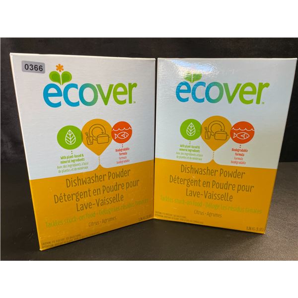 2 Boxes of Ecover Natural Plant-Based Dishwasher Powder - Citrus - 1.36kg - New Sealed