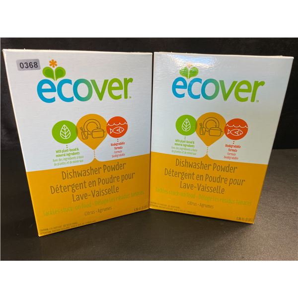 2 Boxes of Ecover Natural Plant-Based Dishwasher Powder - Citrus - 1.36kg - New Sealed