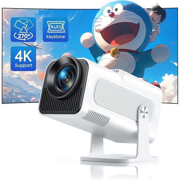 1 TopTro TR27 Portable Video Projector; 1080P/Supports 4K, Auto Keystone, WiFI 6 - New/Open Box