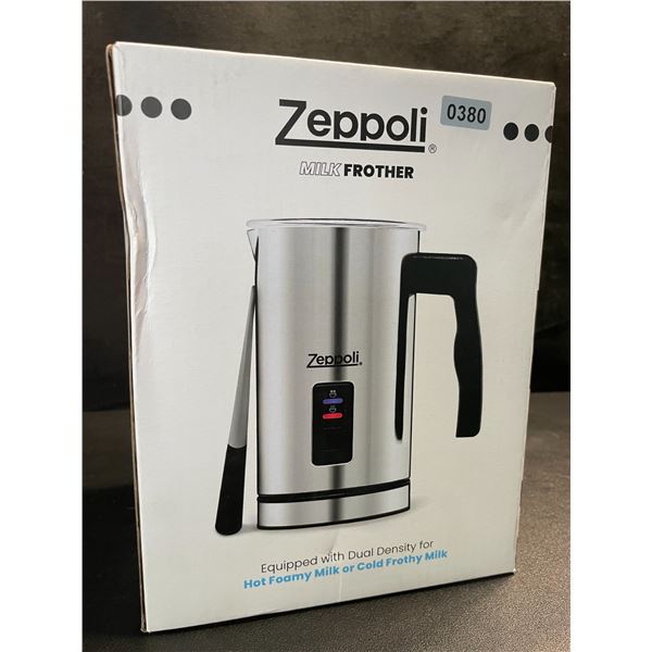 1 Zeppoli Stainless Steel Electric Milk Frother/Warmer with Dual Density - Brand New!