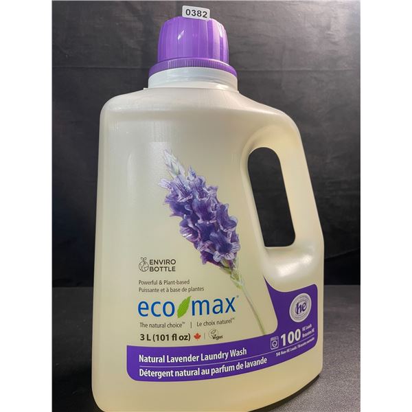 1 Jug of Eco Max Powerful & Plant-Based Natural Lavender Laundry Wash - 3L/100 Loads - New