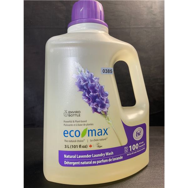 1 Jug of Eco Max Powerful & Plant-Based Natural Lavender Laundry Wash - 3L/100 Loads - New