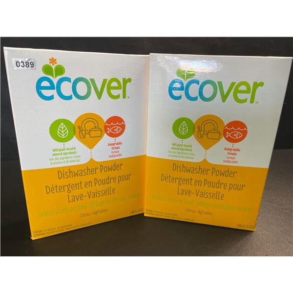 2 Boxes of Ecover Natural Plant-Based Dishwasher Powder - Citrus - 1.36kg - New Sealed