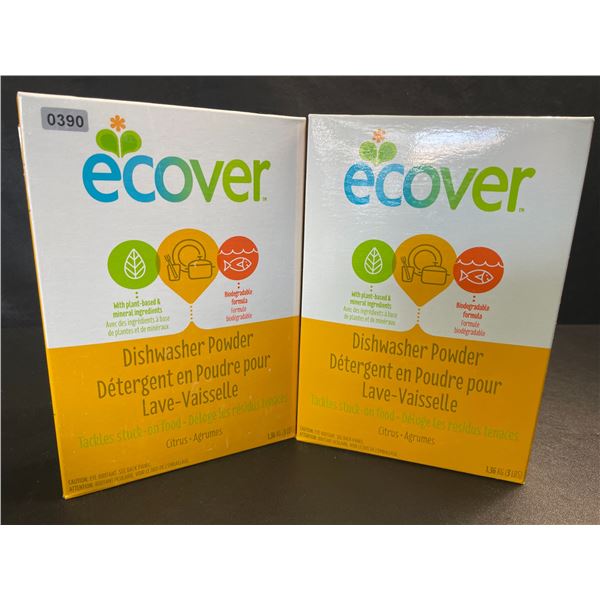 2 Boxes of Ecover Natural Plant-Based Dishwasher Powder - Citrus - 1.36kg - New Sealed