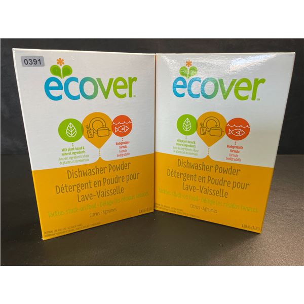 2 Boxes of Ecover Natural Plant-Based Dishwasher Powder - Citrus - 1.36kg - New Sealed