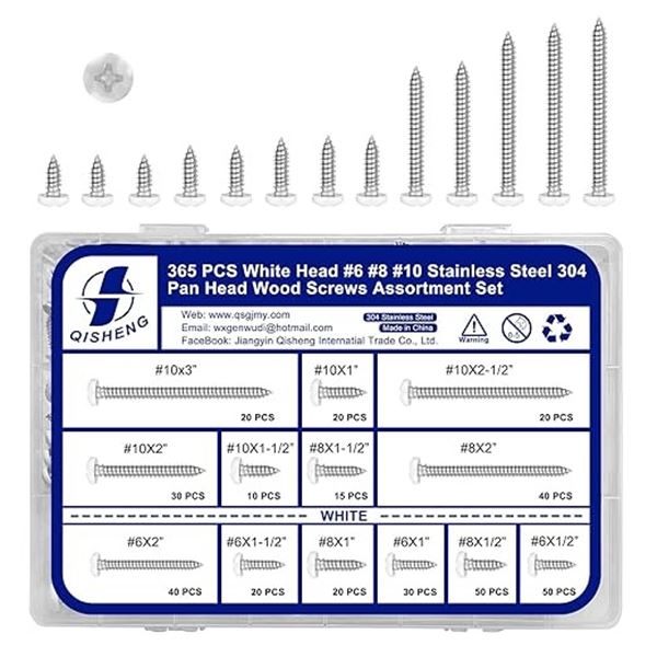 365PC Assorted Stainless Steel Screws Set - New Sealed