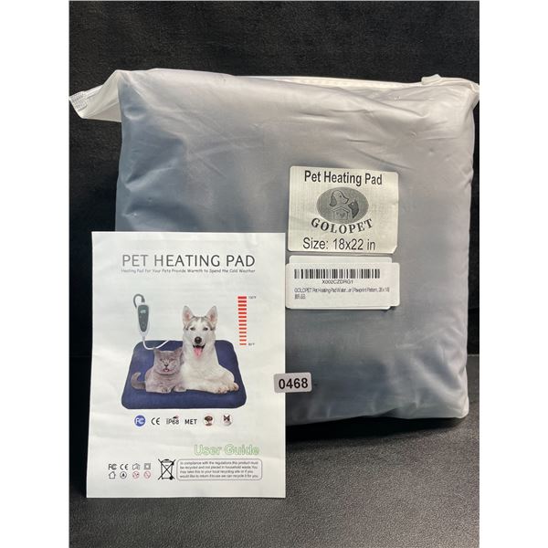 1 Pet Heating Pad for Cats/Dogs - 18" x 22" Size - Brand New
