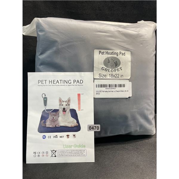 1 Pet Heating Pad for Cats/Dogs - 18" x 22" Size - Brand New
