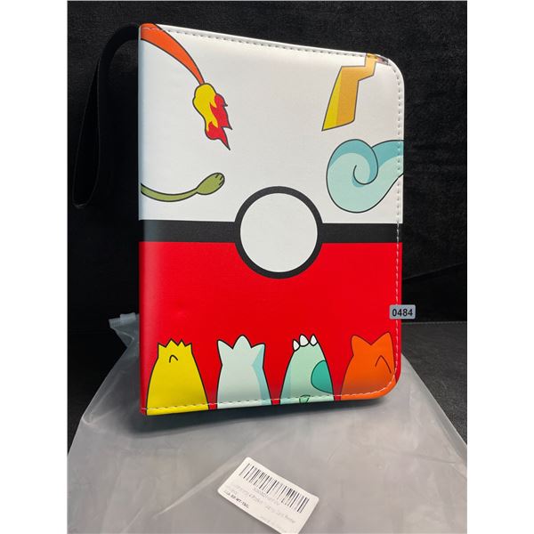 1 Leather Premium Pokemon Card Storage Binder - Pokeball Design - New