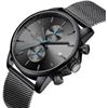 Image 5 : 1 Cheetah Chronograph Mens Quartz Watch; 43mm; Stainless Steel/Black Band Design - Brand New