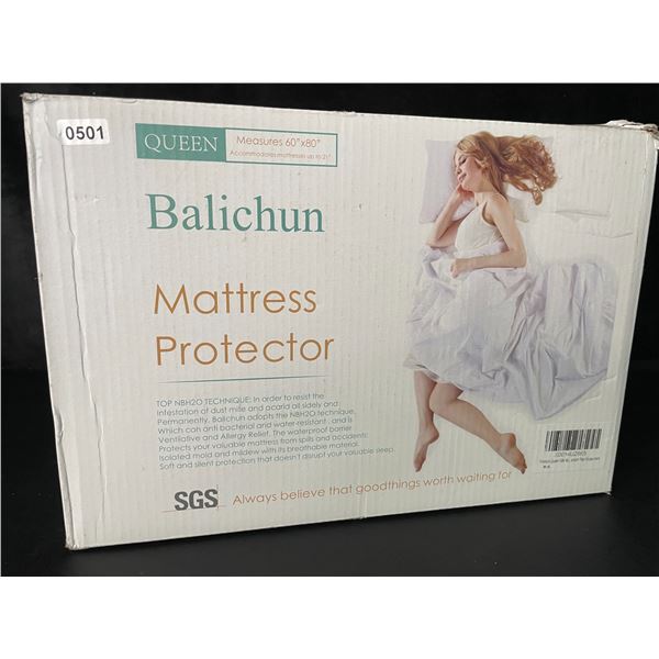 1 Premium Queen Size Mattress Protector - 60" x 80" Size (up to 21" Deep Mattresses) - Brand New