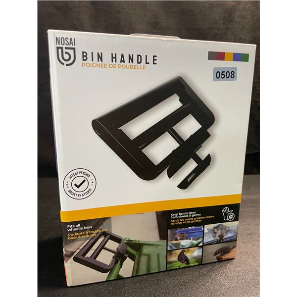 1 Nosai Garbage Bin Handle Extension for Wheelie Trash/Recycling Bins; No-Touch Handle - New