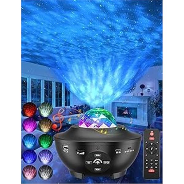 1 LED Starry Night Star Light Projector/Star Music Night Light w/ Remote Control; New