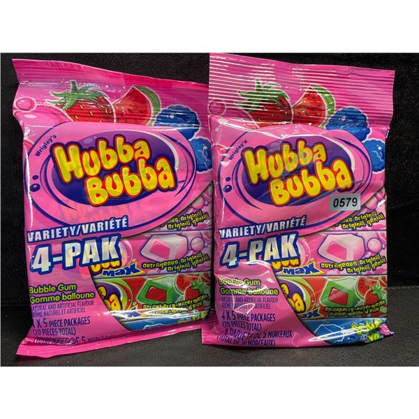 2 Hubba Bubba 4-Pack Variety Packs of Bubblegum (4 x 5PC Packs Each) - New (BB:JN 13/2025)