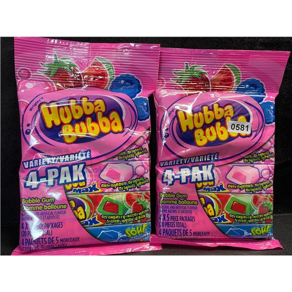 2 Hubba Bubba 4-Pack Variety Packs of Bubblegum (4 x 5PC Packs Each) - New (BB:JN 13/2025)