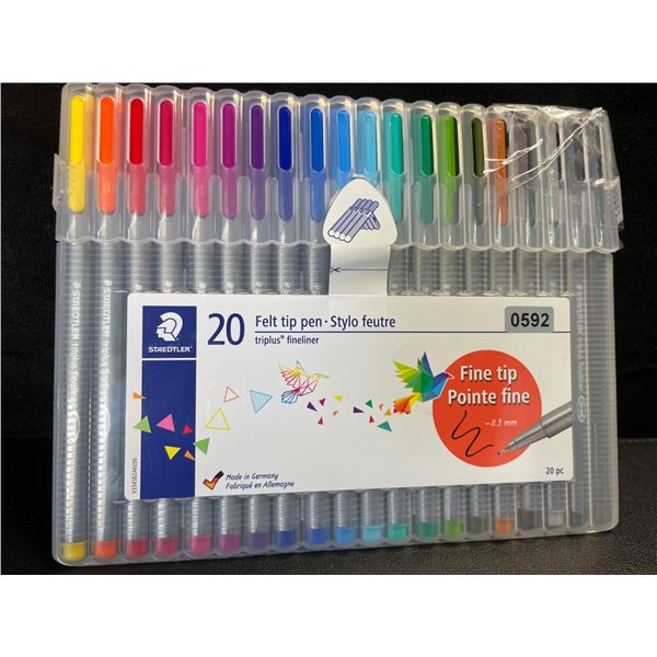 1 Staedtler 20PC Felt Fine Tip Triplus Fineliner Pen Set - New