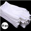Image 2 : 1 Pack of White Cotton Work Gloves - 48PCS/24 Pairs of Gloves - New