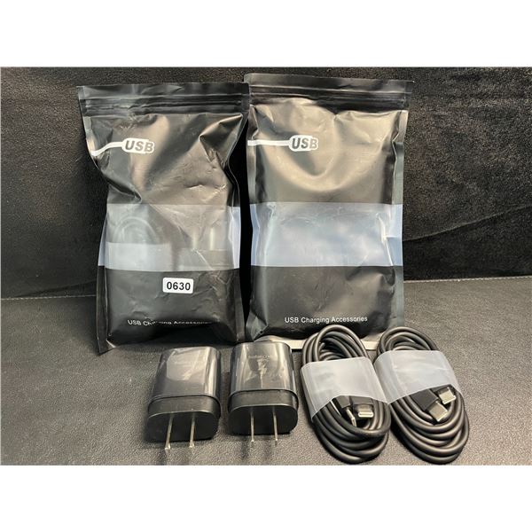 2 Packs of USB-C Fast Chargers (2x USB-C to USB-C Cords & 2 Blocks Per Pack) - New!