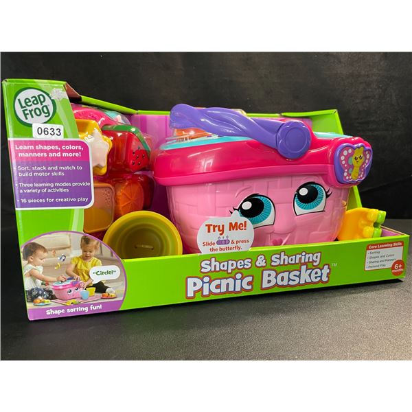 1 Leap Frog Shapes & Sharing Picnic Basket Toy Play Set - For Ages 6+ Months - Brand New