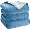Image 1 : 1 Bedsure Sherpa Fleece Ultra Soft King-Size Blanket (108 x 90") - Blue - New in Box!