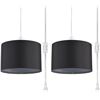 Image 1 : 2-Pack of Black Plug-In Pendant Hanging Lights w/ 15FT Cord - Black Fabric Shade - New in Box